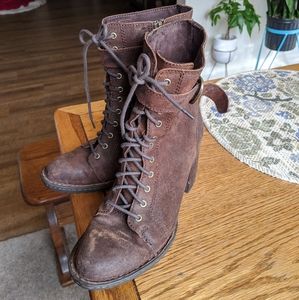 Born Lace Up Heeled Boots